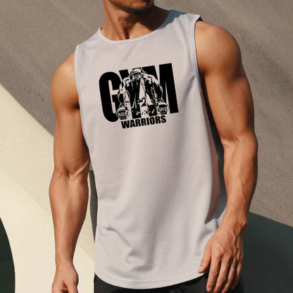 Summer Mesh Quick Dry Gym Fitness  Bodybuilding Sleeveless T-Shirt Workout Muscle Vests