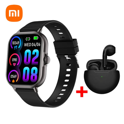 new release Xiaomi Smart Watch 2025 Android. Bluetooth Call Smartwatch Touch Dial Music Fitness Tracker Sports Watches + Earphone