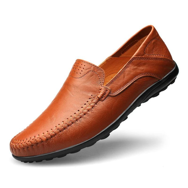 Italian style luxury leather brand shoes for men plus size comfort for walking