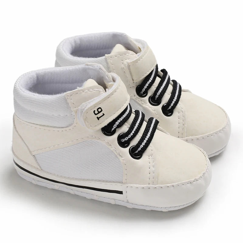 boy and girl Spring Shoe Newborn Walking Shoe White Soft-soled Sneaker 0-18 months (Non-Slipper)