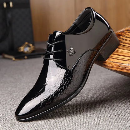 Newest Italian oxford shoes for men luxury patent leather wedding shoes size 38-48