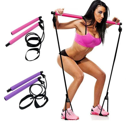 New Fitness Yoga Pilates Bar Stick Cross fit Resistance Bands Trainer Yoga Pull Rods Pull Rope Portable home Gym