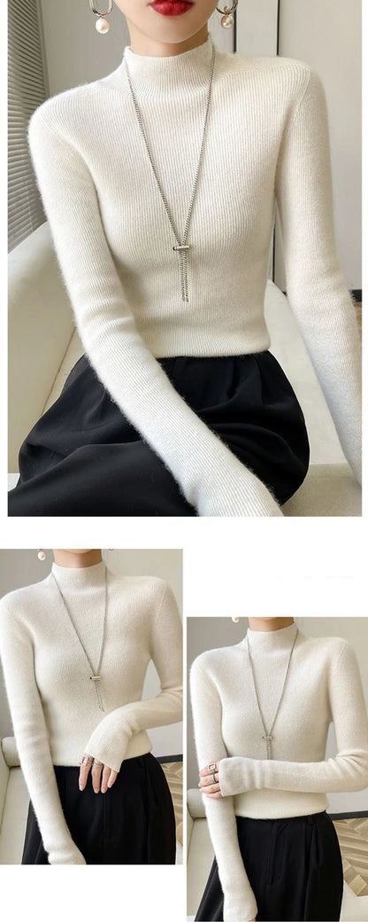 Solid Color Slim Fit Knit Sweater