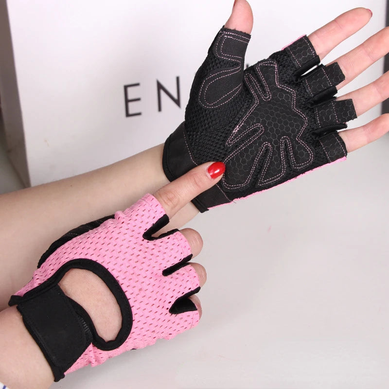 Women Men Fitness Gym Gloves Weightlifting Gloves  Half Finger Breathable Non-slip Gel Pad Bodybuilding Training Dumbbells Gloves